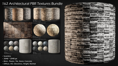 162 Architectural PBR Textures Bundle / 60% Off