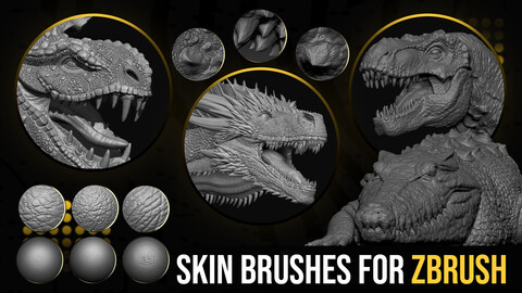 CGSphere Skin Brushes For Zbrush - Over 100 Skin Brushes / Scale / Custom Brushes / Trim Brushes / VDM Brushes And ...