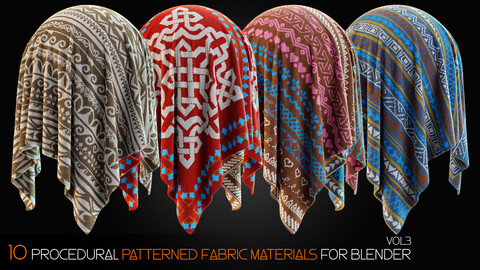 10 Procedural Patterned Fabric Materials For Blender + Video Tutorial - Vol-3