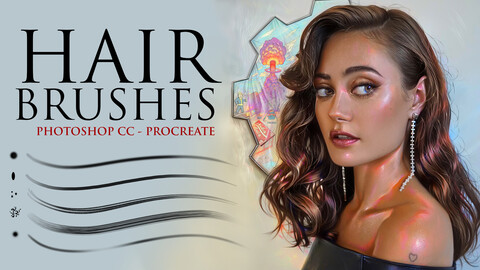 Hair Brushes for Photoshop and Procreate