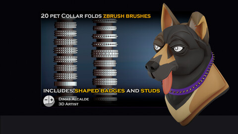 20 PET Collar IMM Brush - Geimetry Brushes ZBRUSH and Blender