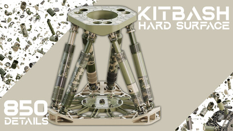 HEXAPOD HARD SURFACE KITBASH : MECHA - INDUSTRIAL - Design Kit - VOL 12