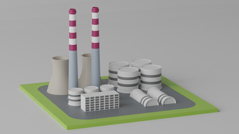 Cartoon Power Plant 3D model