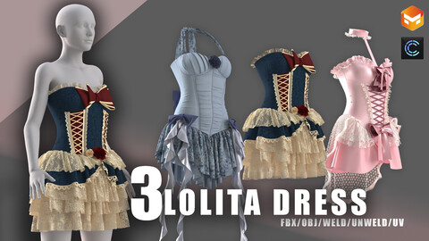 lolita dress/clo3d/marvelous/anime