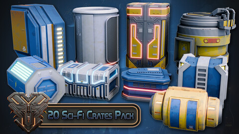 Blender & Unreal Engine Massive Stylized Sci-fi Crate Pack