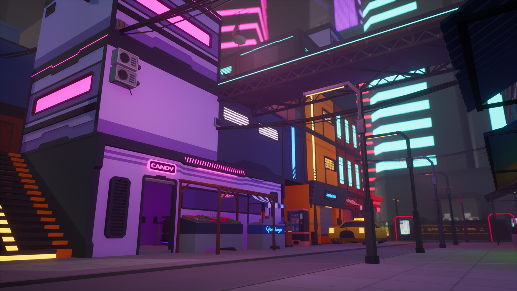 ArtStation - Low Poly Sci-Fi Cyberpunk City | Game Assets