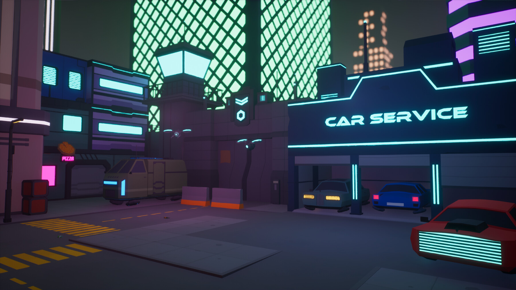 ArtStation - Low Poly Sci-Fi Cyberpunk City | Game Assets