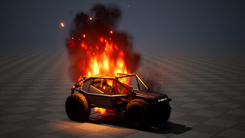 Car fire VFX Unreal engine 5.4.2 Niagara | Download File