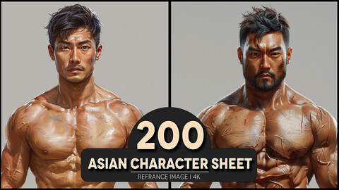 Asian Character Sheet 4K Reference/Concept Images