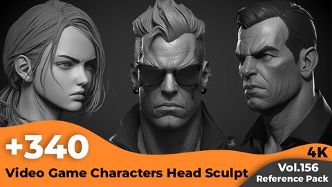 +340 video Game Characters Head Sculpt Reference(4k)