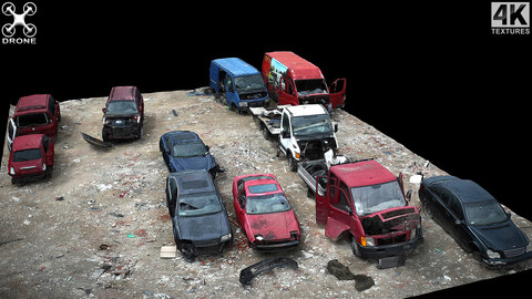 abandoned cars wreckage terrain photogrammetry