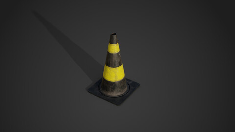 Traffic Cone PBR Game-Ready