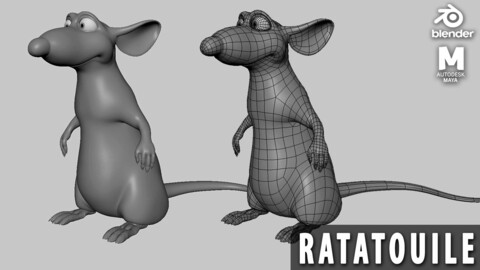 Mouse / Ratatouille - Topology + UV map