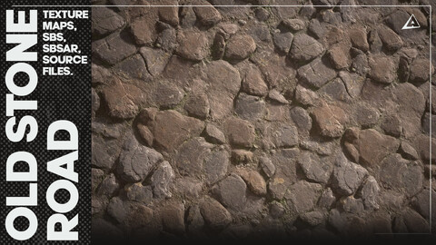 Realistic Old Stone Road Material - .SBS/.SBSAR/map files