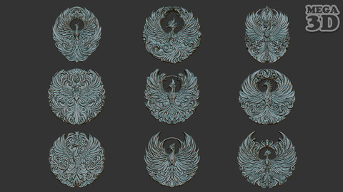 Phoenix basrelief Pack 240607 3D Model Collection