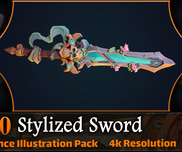 Artstation - 300 Stylized Sword Reference Pack 