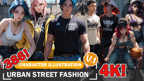 386 Diverse Urban Street Fashion - Outfit Idea Design Inspiration and Character References Art V1 4K