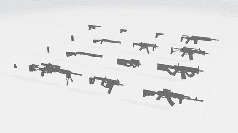 3D Printing Guns 16 Files | STL, OBJ | Toy Guns | Keychain | 3D Print | Wall Decor | Dummy Training (No Functionality)