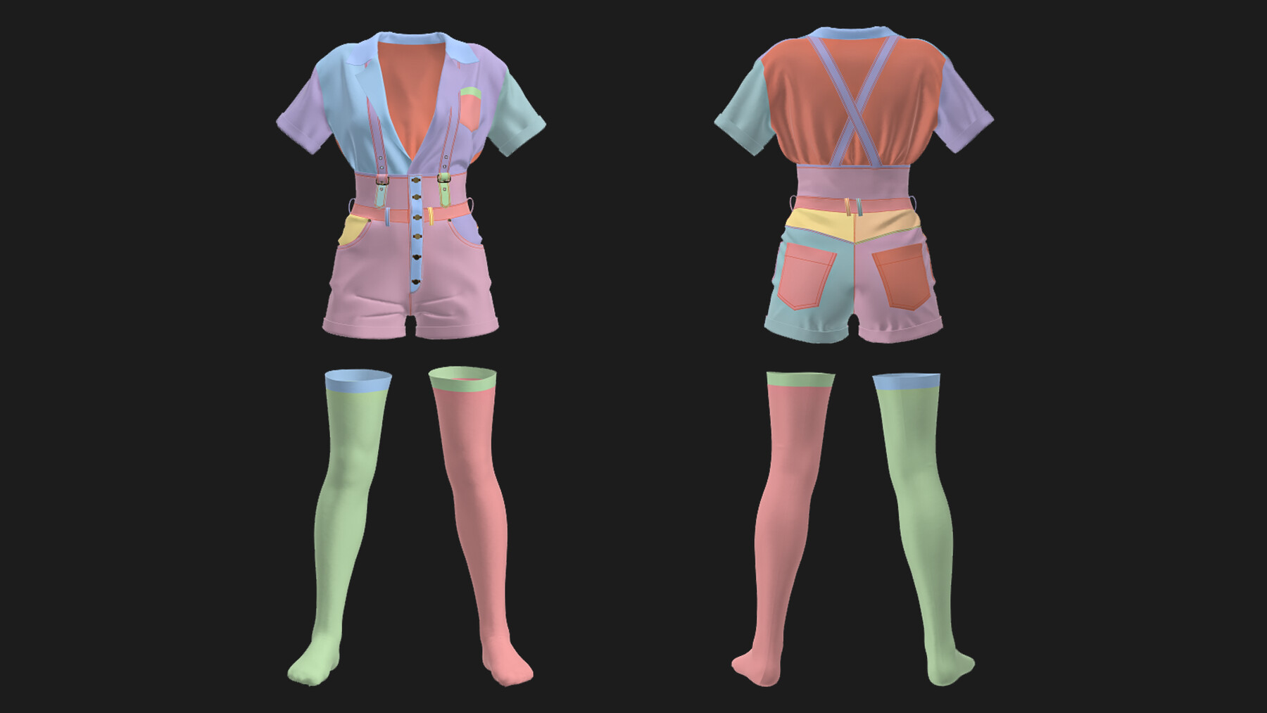 ArtStation - Female set / Marvelous Designer/Clo3D project file + OBJ ...