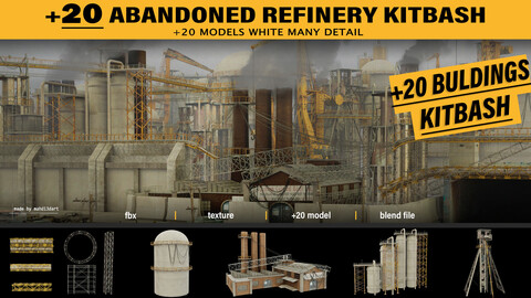 abandoned refinery kitbash