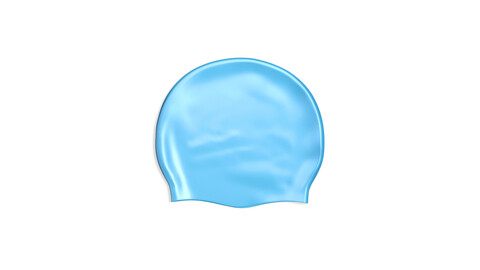 Blue Swim Cap 2 Types - lying and no gravity swimming hat set