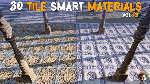 30 Tile Smart Materials + BPR Textures - Vol 13