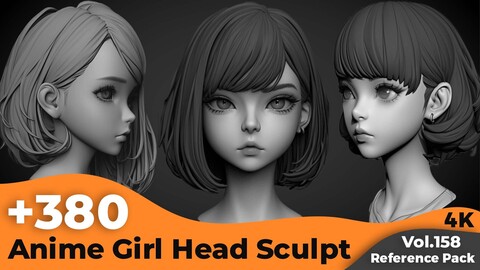 +380 Anime Girl Head Sculpt references(4k)