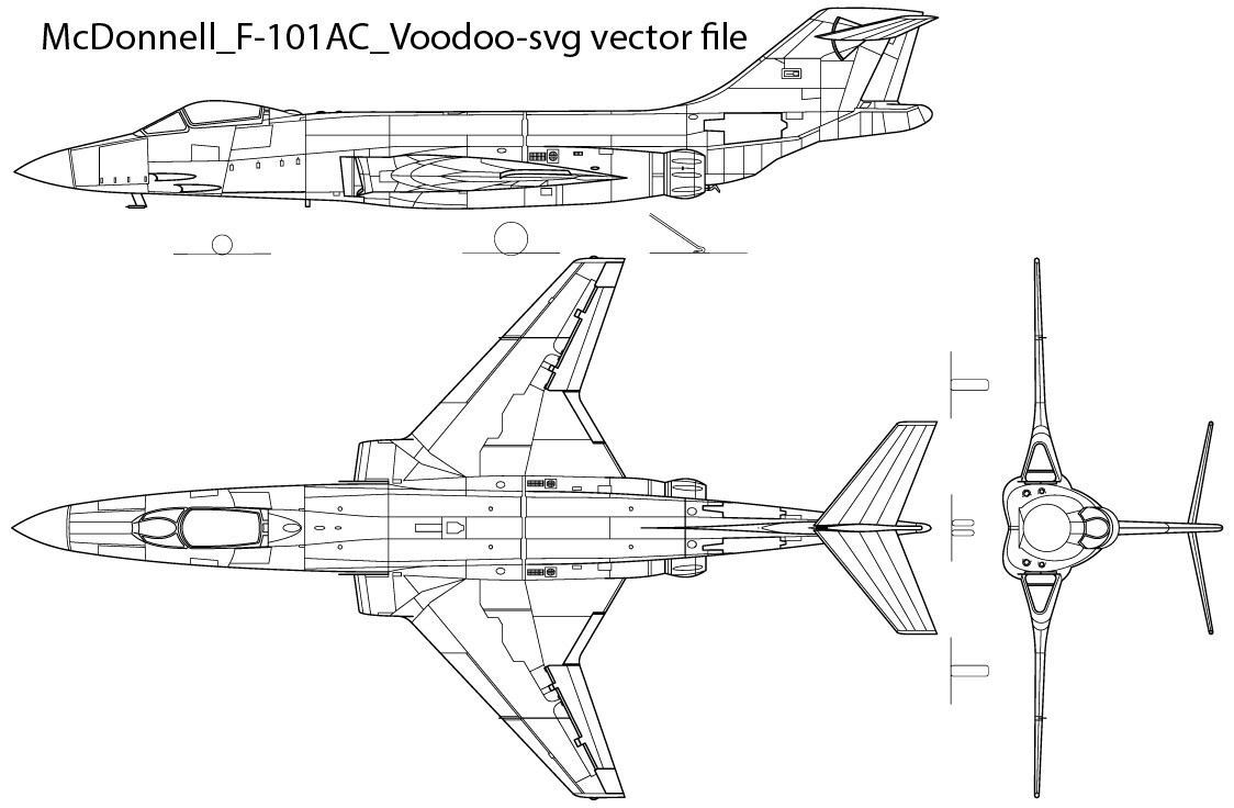 ArtStation - McDonnell_F-101AC_Voodoo-svg vector file CNC, Cricut, svg ...