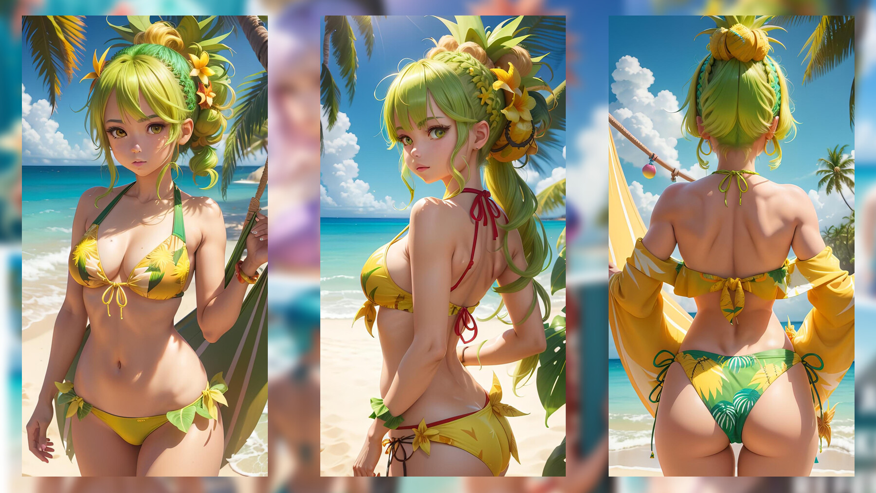 ArtStation - 250+ Anime Bikini Girls Reference Images Pack | Artworks