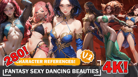 280 Elegance Sexy Fantasy Dancer Character References and Designs Reference Art V2 4K