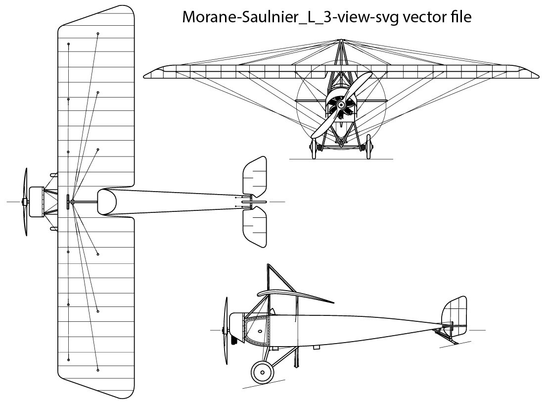 ArtStation - Morane-Saulnier_L_3-view-svg vector file CNC, Cricut, svg ...