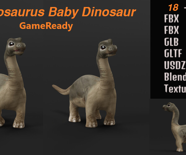 Artstation - Brachiosaurus Baby Dinosaur 