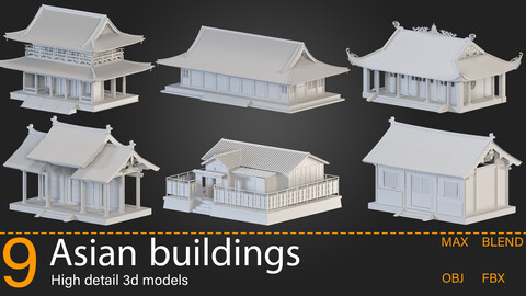 9-Asian buildings-Kitbash -vol.01