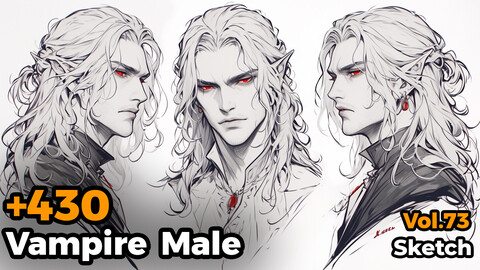 +430 Vampire Male Sketch Reference(4k)