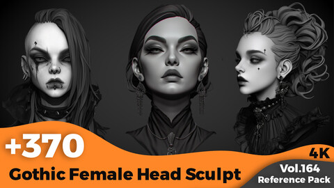 +300 Gothic Female Head Sculpt(4k)