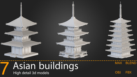 7-Asian buildings-Kitbash -vol.02