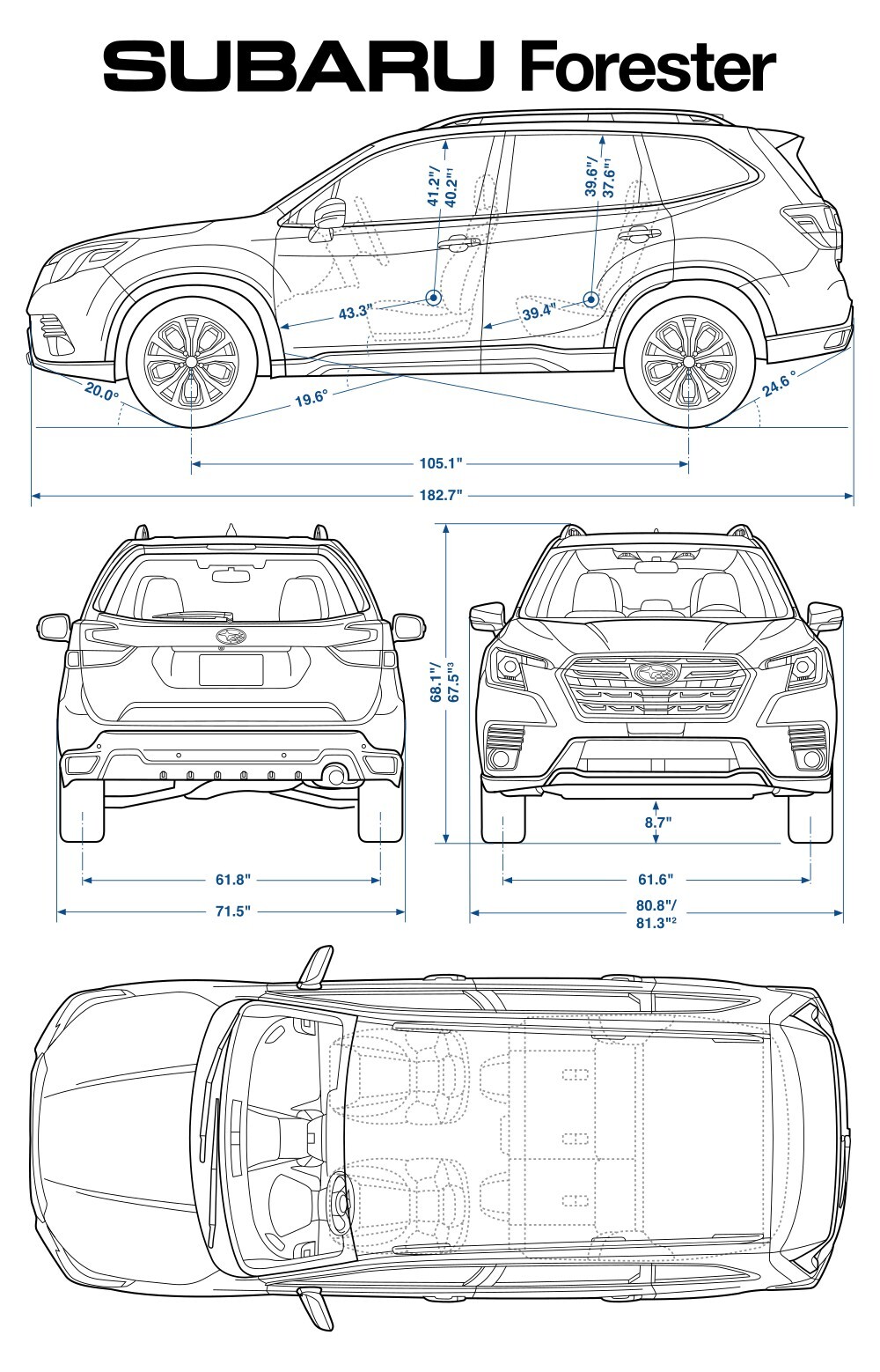 ArtStation Subaru Forester 2024 car blueprint Artworks