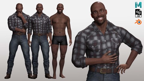 Realistic Man In Casual Clothing