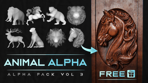 40 FREE Animal Alpha - HQ 4K 16Bit Alphas - vol.3