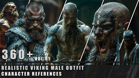 360+ Realistic Viking Male Outfit - Character References Vol.01