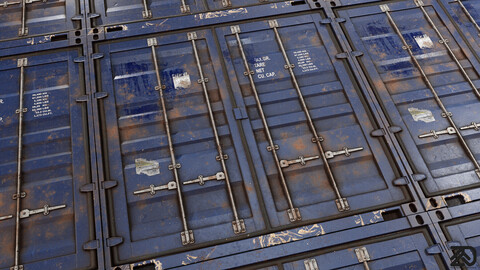 PBR - 4 REALISTIC SHIP CONTAINERS - 4K MATERIAL