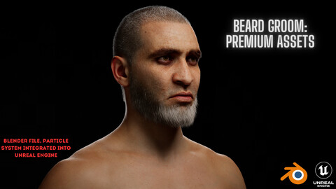 Beard Grooming Asset #5/ Blender File, particle system integrated into the Unreal Engine