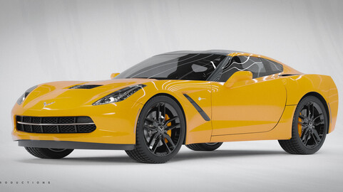 Corvette Stingray Realistic 3D Model Free 3D model