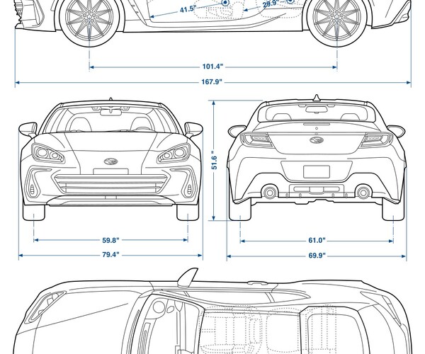 Artstation Subaru Brz 2024 Car Blueprint Artworks