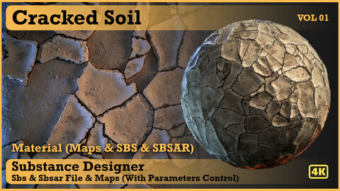 Cracked Soil Material - VOL 01 - SBS & SBsar & Maps