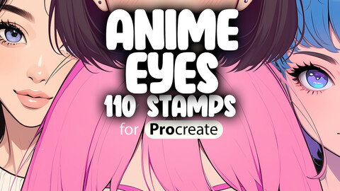 110 Procreate Anime Eyes Stamps Brushes | Procreate Manga Eyes Stamps Brushes | Procreate Chibi Eyes Stamps Brushes | Procreate Anime Cartoon Stamps Brushes | Procreate Girls Eyes Stamps Brushes | Procreate Women Eyes Brushes