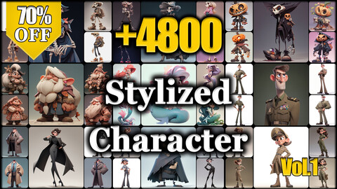 +4800 Stylized Character Reference Image Pack - MEGA BUNDLE v.1 |4K|