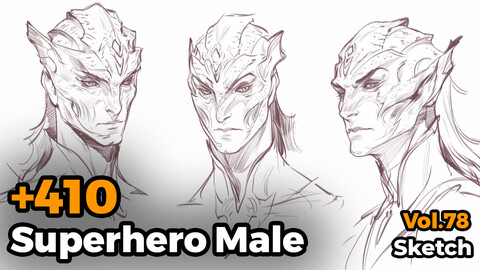 +410 Superhero Male Sketch Reference(4k)