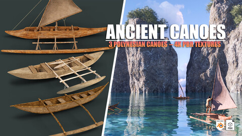 Ancient Canoes 3D Asset Pack