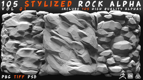 105 Stylized Rock Alpha - vol 01